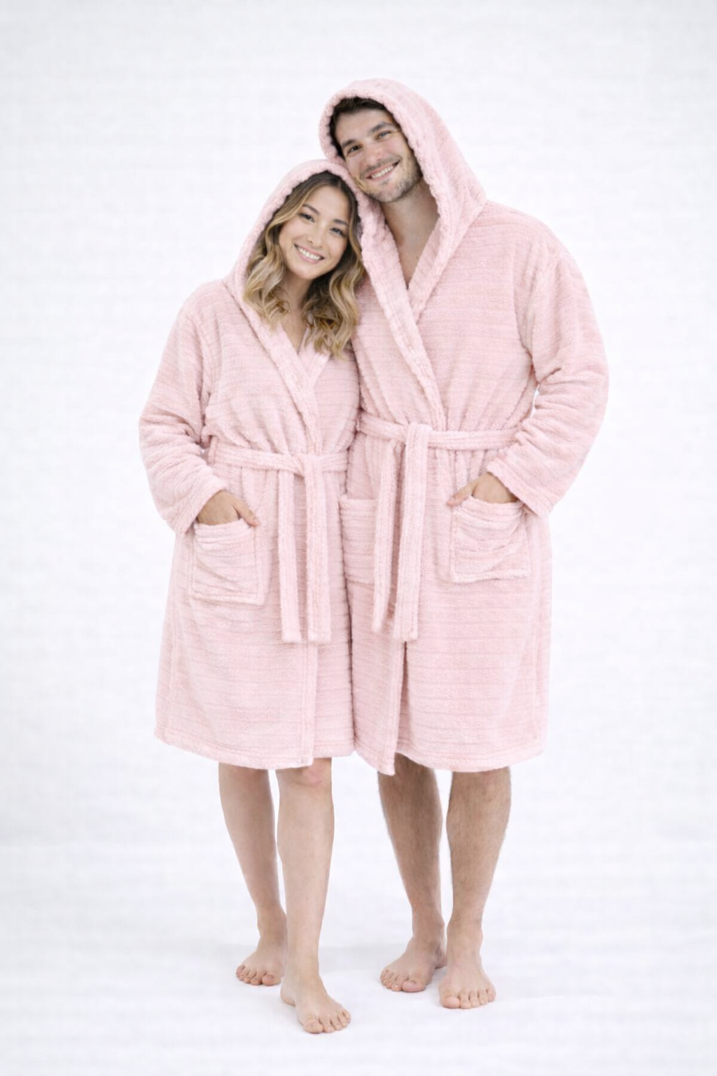 Erkek Pudra Soft Dream Kapüşonlu Sabahlık