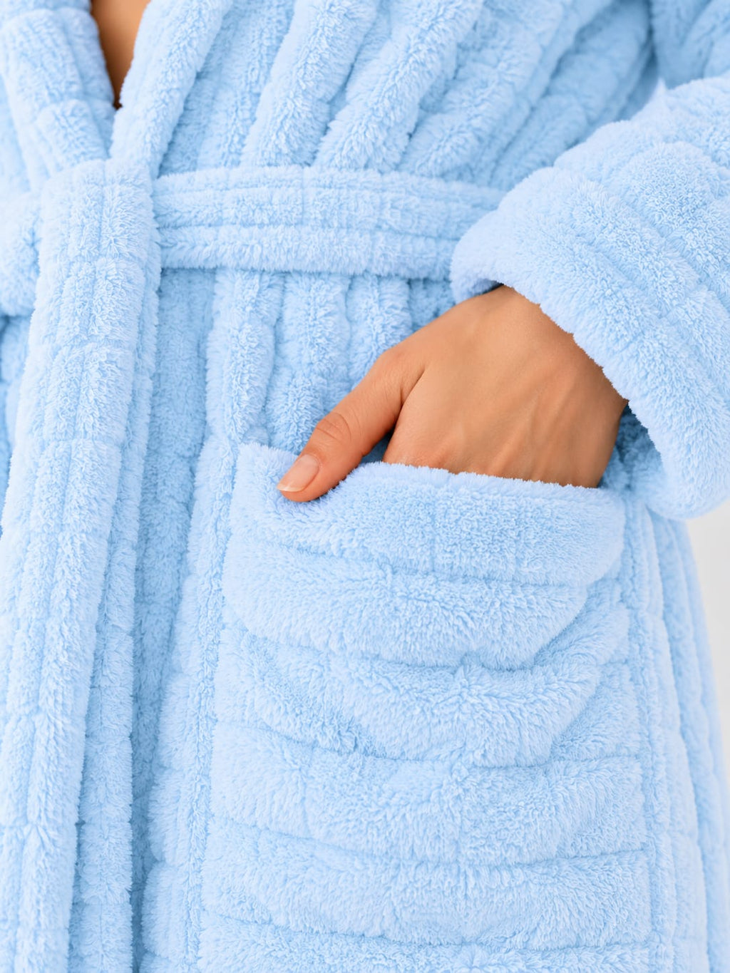 Kadın Mavi Soft Dream Kapüşonlu Sabahlık