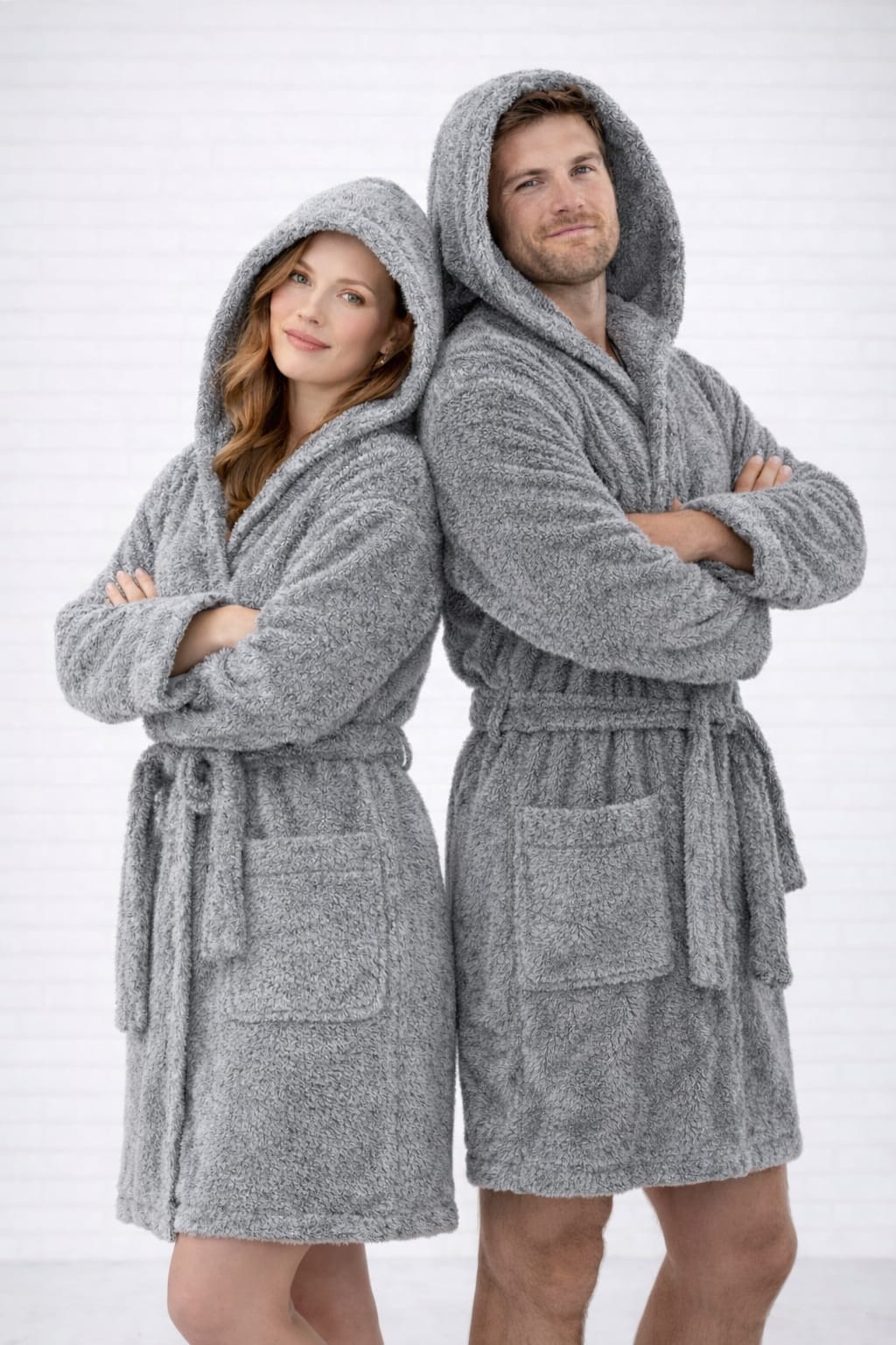 Erkek Gri Soft Dream Kapüşonlu Sabahlık
